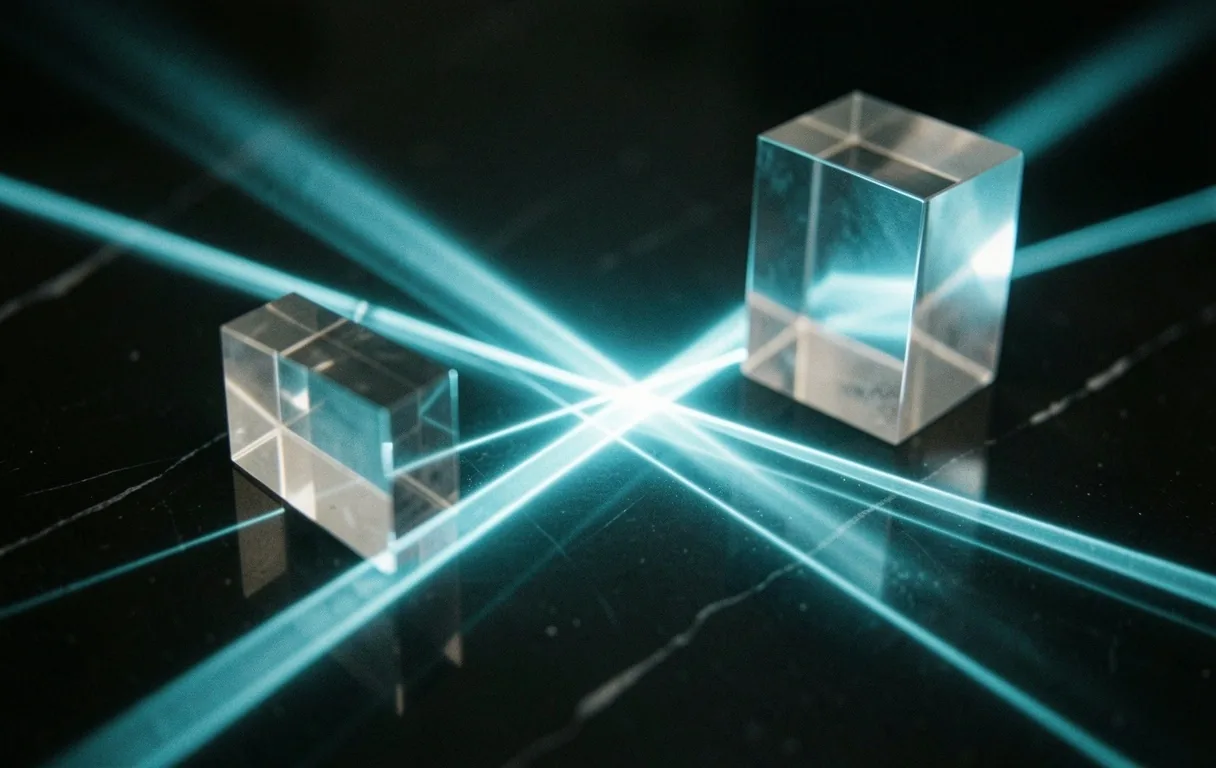 Refractive analytical light beams representing data clarity